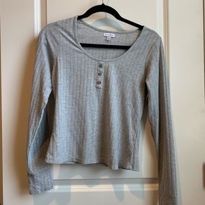 Love, Fire Grey long sleeve crop top